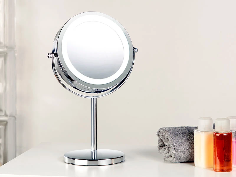 Sichler Beauty LED Standspiegel:Stand-Kosmetikspiegel Mit 18 LED, 3-fache Vergrößerung 2 Sichler Beauty LED Standspiegel:Stand-Kosmetikspiegel Mit 18 LED, 3-fache Vergrößerung – Bild 2