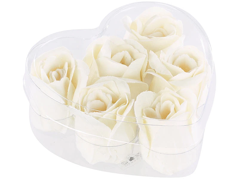 PEARL Bade-Kosmetik Rose:6 Cremeweiße Rosen-Duftseifen In Geschenk-Box, 2er Pack 2 PEARL Bade-Kosmetik Rose:6 Cremeweiße Rosen-Duftseifen In Geschenk-Box, 2er Pack – Bild 2