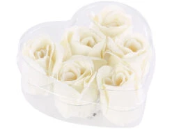 PEARL Rosenseife:6 Cremeweiße Rosen-Duftseifen In Geschenk-Box