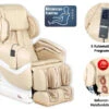Newgen Medicals Kunstleder-Massagesessel:Luxus-Ganzkörper-Massagesessel GMS-150 Mit Infrarot-Wärme, Beige