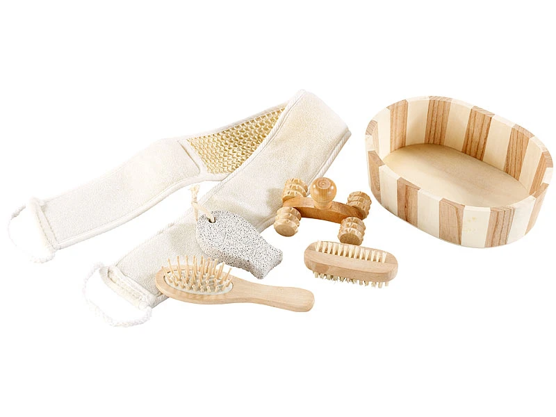 Newgen Medicals Sauna Geschenkset:2er-Set Badeset Aus Naturmaterialien, Je 6-teiliges 3 Newgen Medicals Sauna Geschenkset:2er-Set Badeset Aus Naturmaterialien, Je 6-teiliges – Bild 3