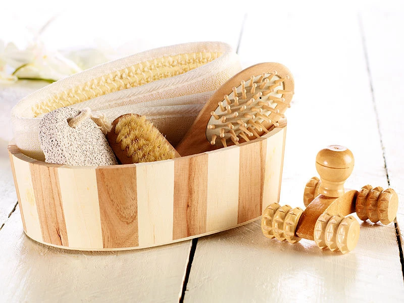 Newgen Medicals Sauna Geschenkset:2er-Set Badeset Aus Naturmaterialien, Je 6-teiliges 4 Newgen Medicals Sauna Geschenkset:2er-Set Badeset Aus Naturmaterialien, Je 6-teiliges – Bild 4