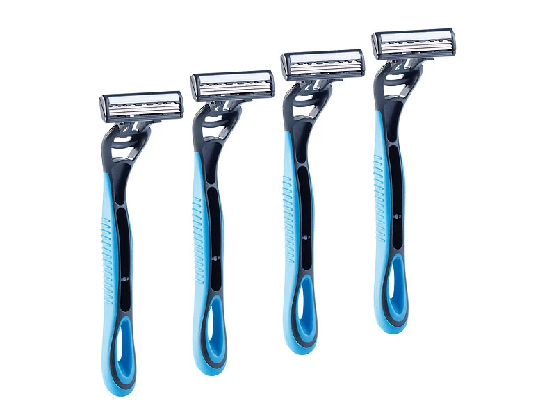 PEARL Nassrasierer:3-Klingen-Einwegrasierer Im 4er-Pack 1 PEARL Nassrasierer:3-Klingen-Einwegrasierer Im 4er-Pack