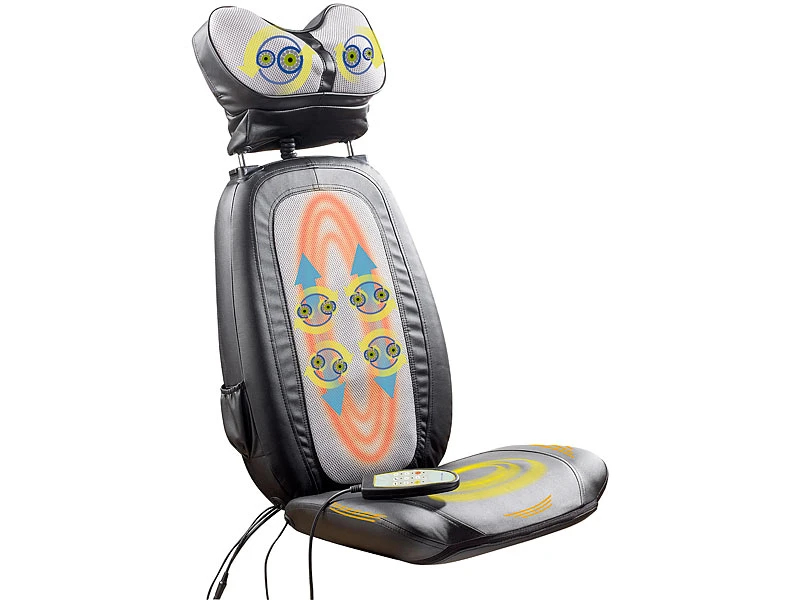 Newgen Medicals Massage:Shiatsu-Sitzauflage MA-600, Nackenmassage, IR-Tiefenwärme 7 Newgen Medicals Massage:Shiatsu-Sitzauflage MA-600, Nackenmassage, IR-Tiefenwärme – Bild 7