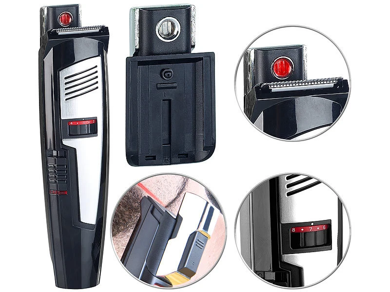 Sichler Präzisions Barttrimmer:2in1-Präzisions-Akku-Bartschneider Mit Laser-Guide, 20 Schnittlängen 1 Sichler Präzisions Barttrimmer:2in1-Präzisions-Akku-Bartschneider Mit Laser-Guide, 20 Schnittlängen