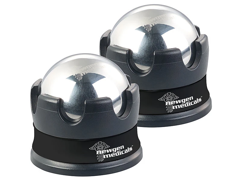 Newgen Medicals Massagekugeln Metall:2er-Set Kühlende Massage-Bälle Aus Edelstahl 2 Newgen Medicals Massagekugeln Metall:2er-Set Kühlende Massage-Bälle Aus Edelstahl – Bild 2