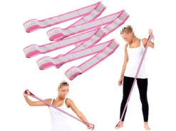 Speeron Theraband:4er-Set Fitnessbänder - Gummibänder Mit Handschlaufen, 85 Cm