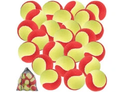 Speeron Tennisbälle Hund:24er-Set Tennisbälle, 77 Mm Für Jugend & Beginner, Gelb-rot, Tragenetz