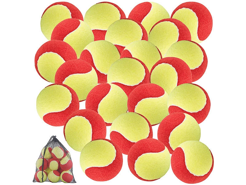 Speeron Tennisbälle Hund:24er-Set Tennisbälle, 77 Mm Für Jugend & Beginner, Gelb-rot, Tragenetz 1 Speeron Tennisbälle Hund:24er-Set Tennisbälle, 77 Mm Für Jugend & Beginner, Gelb-rot, Tragenetz