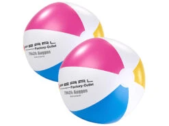PEARL Aufblasbarer Ball:2er-Set Aufblasbare Wasserbälle, Mehrfarbig, Ø 33 Cm