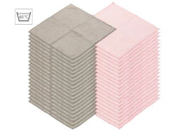 Titelseite 22 Sichler Beauty Abschmink-Tücher:40 Mikrofaser-Kosmetiktücher Zur Gesichtspflege, Rosa/grau, 30 X 30 Cm