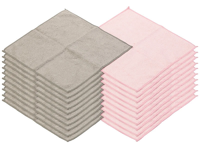 Sichler Beauty Reinigungstücher:20 Mikrofaser-Kosmetiktücher Zur Gesichtspflege, Rosa/grau, 30 X 30 Cm 2 Sichler Beauty Reinigungstücher:20 Mikrofaser-Kosmetiktücher Zur Gesichtspflege, Rosa/grau, 30 X 30 Cm – Bild 2