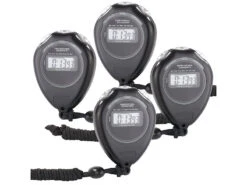 PEARL Sports Stop-Uhren:4er-Set Stoppuhr "Classic", LCD-Display, Bis Auf 1/100 S Genau
