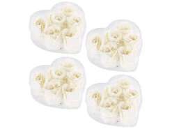PEARL Seifenrosen:6 Cremeweiße Rosen-Duftseifen In Geschenk-Box, 4er Pack