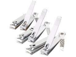 Titelseite 52 PEARL Schere Für Nagel:6er-Set Nagelknipser Mit Feile & Reiniger In 3 Größen