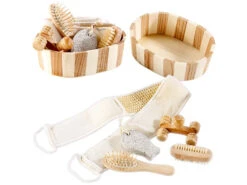 Newgen Medicals Sauna Geschenkset:2er-Set Badeset Aus Naturmaterialien, Je 6-teiliges