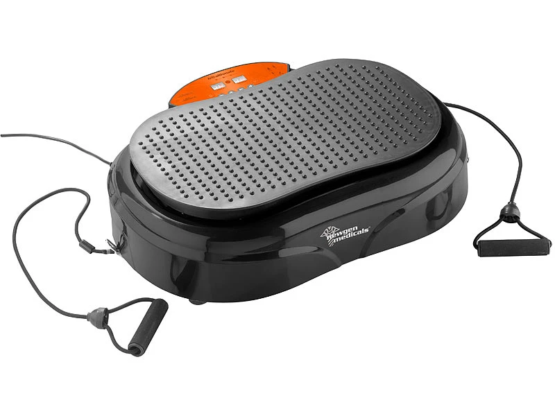 Newgen Medicals Vibrationsboard:3in1-Vibrationsplatte Bis 150 Kg, 300 Watt, Expander, Fernbedienung 2 Newgen Medicals Vibrationsboard:3in1-Vibrationsplatte Bis 150 Kg, 300 Watt, Expander, Fernbedienung – Bild 2