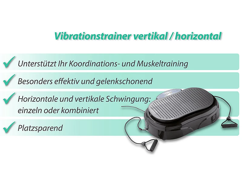 Newgen Medicals Vibrationsboard:3in1-Vibrationsplatte Bis 150 Kg, 300 Watt, Expander, Fernbedienung 5 Newgen Medicals Vibrationsboard:3in1-Vibrationsplatte Bis 150 Kg, 300 Watt, Expander, Fernbedienung – Bild 5