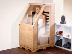 Newgen Medicals Infrarotkabine:Kompakte Infrarot-Sitzsauna Aus Hemlock-Holz; 760 W; 0.62 M² -Newgen medicals Shop nx1338 2