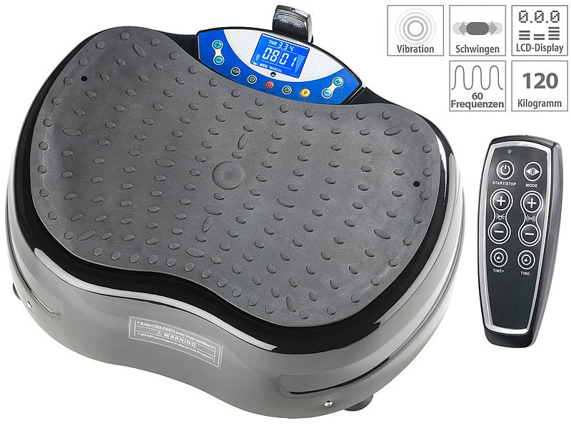 Newgen Medicals Vibratorplatte:3D-Vibrationsplatte WBV-620.3D, Expander & Fernbedienung, Bis 120 Kg 1 Newgen Medicals Vibratorplatte:3D-Vibrationsplatte WBV-620.3D, Expander & Fernbedienung, Bis 120 Kg