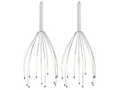 PEARL Massagespinne:2er Pack Kopf-Massage-Spinne Kopfmassagegerät Mit Metall-Griff