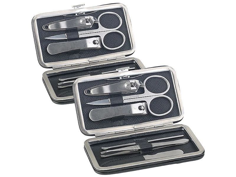 Newgen Medicals Nagelset:2 Etuis Mit Maniküre-Set, Je 6-tlg., Edelstahl Gebürstet 1 Newgen Medicals Nagelset:2 Etuis Mit Maniküre-Set, Je 6-tlg., Edelstahl Gebürstet