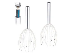 Titelseite 16 PEARL Kopfmassagespinne:2er-Set Vibrations-Kopfmassage-Geräte Mit 18 Armen & Wohlfühl-Noppen