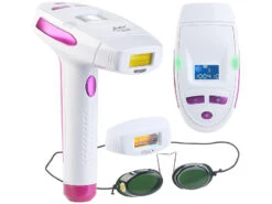 Sichler Beauty Laser Haarentferner:IPL-Haarentfernungs-System, 2 Aufsätze, Display, 5 Stufen,Schutzbrille