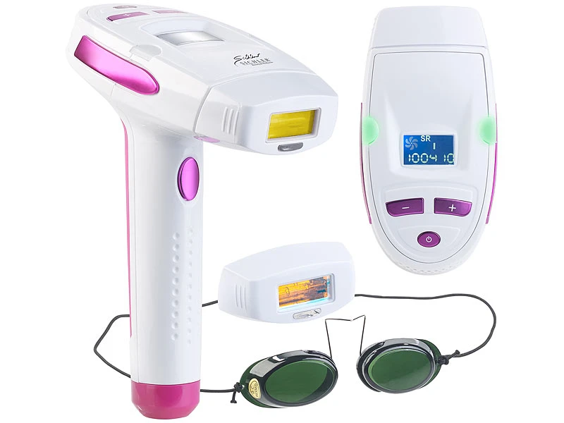 Sichler Beauty Laser Haarentferner:IPL-Haarentfernungs-System, 2 Aufsätze, Display, 5 Stufen,Schutzbrille 1 Sichler Beauty Laser Haarentferner:IPL-Haarentfernungs-System, 2 Aufsätze, Display, 5 Stufen,Schutzbrille