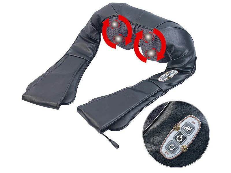 Newgen Medicals Nackenmassagegerät:Shiatsu-Massagegerät Für Nacken Und Schulter, IR-Tiefenwärme, 24 Watt 1 Newgen Medicals Nackenmassagegerät:Shiatsu-Massagegerät Für Nacken Und Schulter, IR-Tiefenwärme, 24 Watt