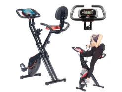 PEARL Sports Crosstrainer:2in1-Klapp-Heimtrainer, 2 Expander, Tablet-Halter, 2,5 Kg Schwungmasse