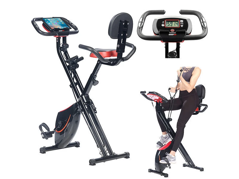PEARL Sports Crosstrainer:2in1-Klapp-Heimtrainer, 2 Expander, Tablet-Halter, 2,5 Kg Schwungmasse 1 PEARL Sports Crosstrainer:2in1-Klapp-Heimtrainer, 2 Expander, Tablet-Halter, 2,5 Kg Schwungmasse