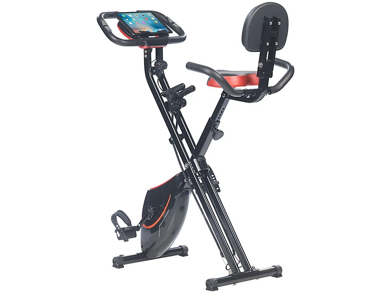 PEARL Sports Crosstrainer:2in1-Klapp-Heimtrainer, 2 Expander, Tablet-Halter, 2,5 Kg Schwungmasse 3 PEARL Sports Crosstrainer:2in1-Klapp-Heimtrainer, 2 Expander, Tablet-Halter, 2,5 Kg Schwungmasse – Bild 3
