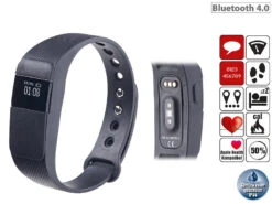 PEARL Pulsuhr Ohne Brustgurt:Fitness-Armband, Bluetooth 4.0, Dyn. Herzfrequenz-Anzeige, Nachrichten