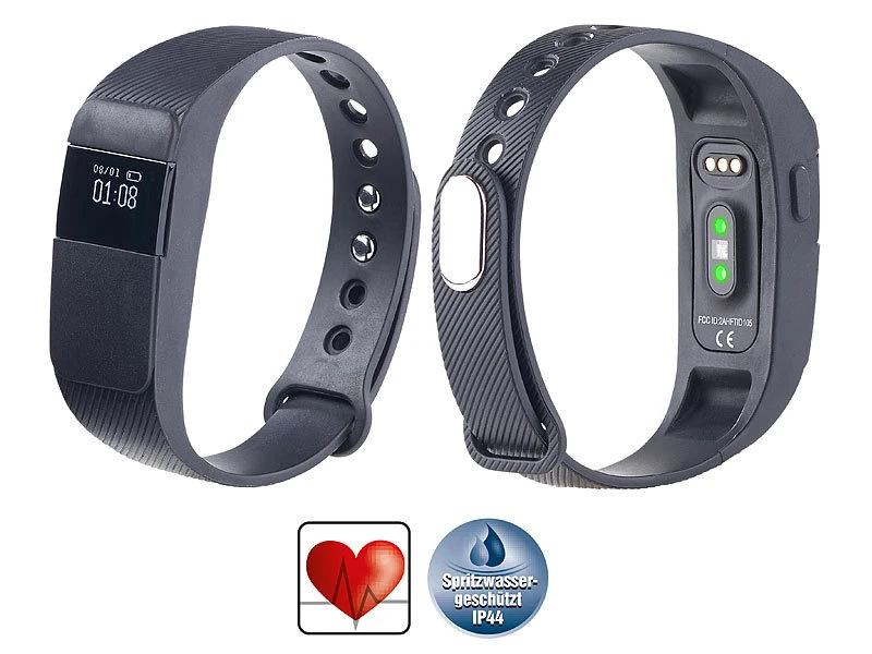 PEARL Pulsuhr Ohne Brustgurt:Fitness-Armband, Bluetooth 4.0, Dyn. Herzfrequenz-Anzeige, Nachrichten 2 PEARL Pulsuhr Ohne Brustgurt:Fitness-Armband, Bluetooth 4.0, Dyn. Herzfrequenz-Anzeige, Nachrichten – Bild 2