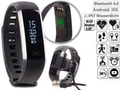 Newgen Medicals Fitnesstracker Blutdruck:Fitness-Armband, Blutdruck- & Herzfrequenz-Anzeige (Versandrückläufer) -Newgen medicals Shop nx4351 25