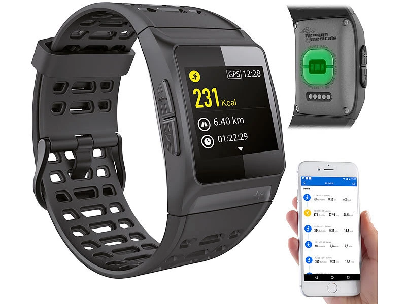 Newgen Medicals Fitness-Armband:GPS-Sportuhr Mit Bluetooth, Fitness, Puls, IP68 (Versandrückläufer) 5 Newgen Medicals Fitness-Armband:GPS-Sportuhr Mit Bluetooth, Fitness, Puls, IP68 (Versandrückläufer) – Bild 5