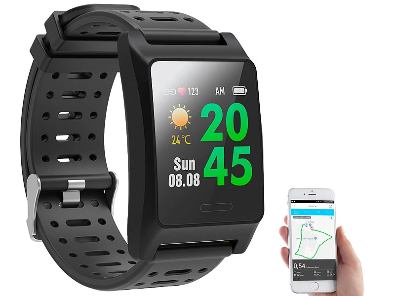 Newgen Medicals Sportuhr:Fitness-GPS-Smartwatch, Herzfrequenz-Anzeige, Farb-Display, App, IP68 3 Newgen Medicals Sportuhr:Fitness-GPS-Smartwatch, Herzfrequenz-Anzeige, Farb-Display, App, IP68 – Bild 3