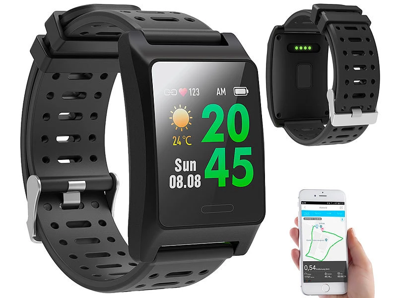 Newgen Medicals Sportuhr:Fitness-GPS-Smartwatch, Herzfrequenz-Anzeige, Farb-Display, App, IP68 2 Newgen Medicals Sportuhr:Fitness-GPS-Smartwatch, Herzfrequenz-Anzeige, Farb-Display, App, IP68 – Bild 2