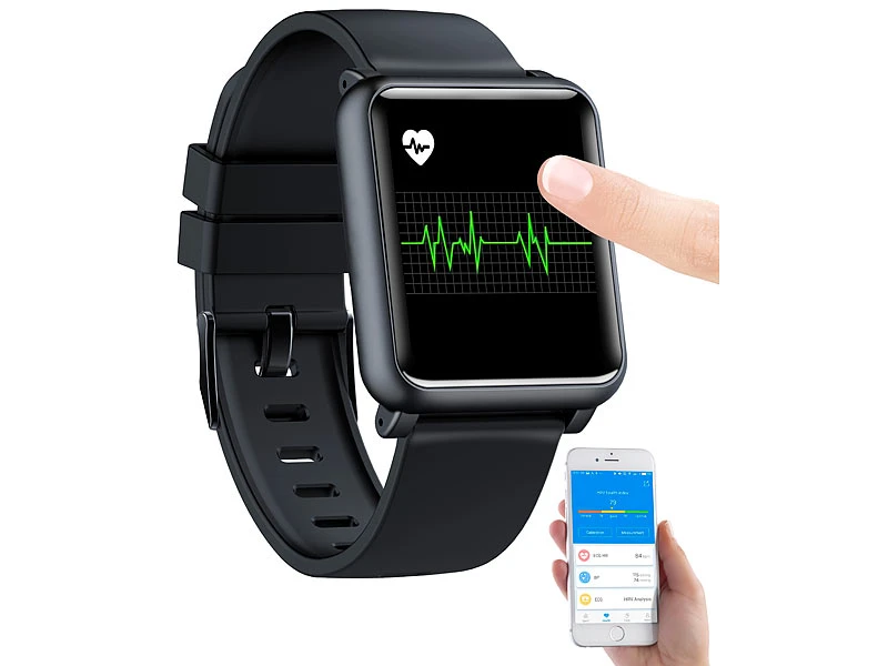 Newgen Medicals Fitness Armbanduhr:Fitness-Uhr Mit EKG- & Blutdruckanzeige, Bluetooth, Touchdisplay, IP68 2 Newgen Medicals Fitness Armbanduhr:Fitness-Uhr Mit EKG- & Blutdruckanzeige, Bluetooth, Touchdisplay, IP68 – Bild 2