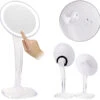 Sichler Beauty Handspiegel Mit Licht:Kosmetikspiegel Mit LED-Beleuchtung Und Akku, 5-fache Vergrößerung
