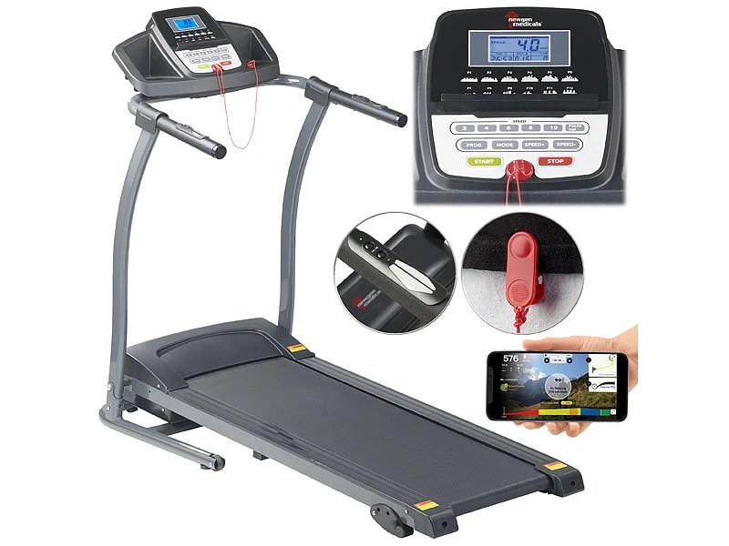 Newgen Medicals Heimtrainer:Profi-Laufband Mit App & Bluetooth, Pulsmesser, 12 Programme, 1.100 W 2 Newgen Medicals Heimtrainer:Profi-Laufband Mit App & Bluetooth, Pulsmesser, 12 Programme, 1.100 W – Bild 2