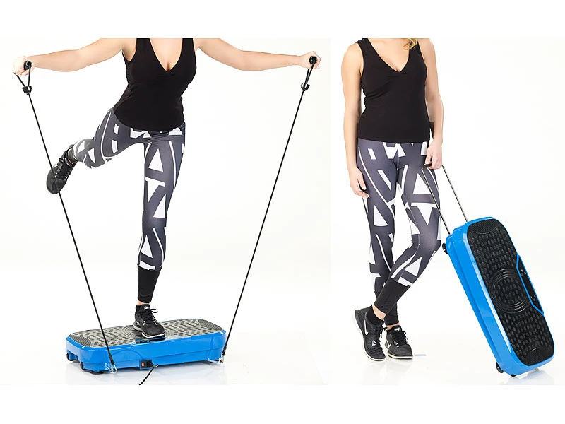 Newgen Medicals Vibrationstrainer:Breite Vibrationsplatte, 300 Watt, 20 Frequenzen, Fernbedienung, Timer 1 Newgen Medicals Vibrationstrainer:Breite Vibrationsplatte, 300 Watt, 20 Frequenzen, Fernbedienung, Timer