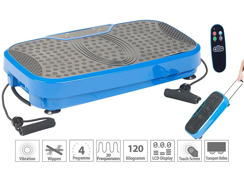 Newgen Medicals Vibrationstrainer:Breite Vibrationsplatte, 300 Watt, 20 Frequenzen, Fernbedienung, Timer 2 Newgen Medicals Vibrationstrainer:Breite Vibrationsplatte, 300 Watt, 20 Frequenzen, Fernbedienung, Timer – Bild 2
