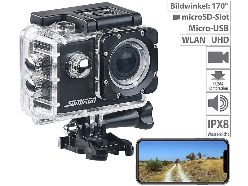 Speeron Helm-Kamera:Tauch-Video-Set Mit Tauchmaske Und 4K-Action-Cam, Größe XL 14 Speeron Helm-Kamera:Tauch-Video-Set Mit Tauchmaske Und 4K-Action-Cam, Größe XL – Bild 14