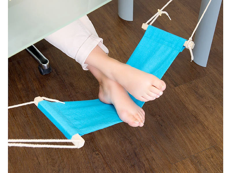 PEARL Fußhängematte:Fuß-Hängematte Mit Echtholz-Stäben, Zum Einhängen Unterm Tisch, 60 Cm 7 PEARL Fußhängematte:Fuß-Hängematte Mit Echtholz-Stäben, Zum Einhängen Unterm Tisch, 60 Cm – Bild 7