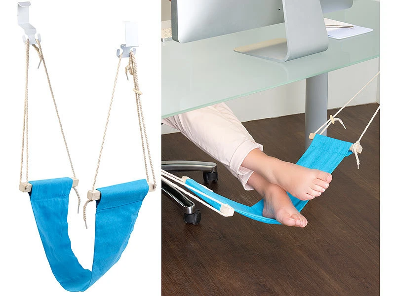 PEARL Fußhängematte:Fuß-Hängematte Mit Echtholz-Stäben, Zum Einhängen Unterm Tisch, 60 Cm 1 PEARL Fußhängematte:Fuß-Hängematte Mit Echtholz-Stäben, Zum Einhängen Unterm Tisch, 60 Cm