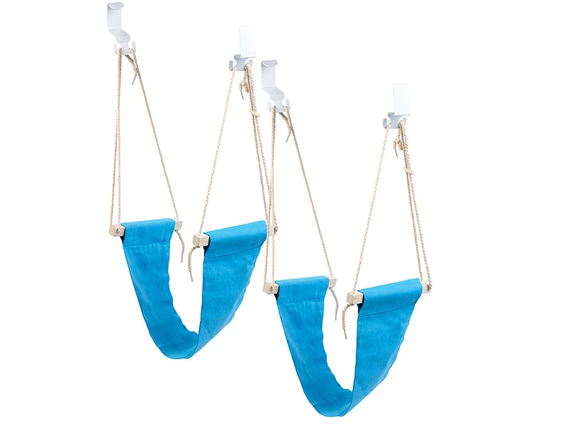 PEARL Fußablage:2er-Set Fuß-Hängematten Mit Echtholz-Stäben, Zum Einhängen, 60 Cm 2 PEARL Fußablage:2er-Set Fuß-Hängematten Mit Echtholz-Stäben, Zum Einhängen, 60 Cm – Bild 2