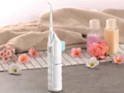 Newgen Medicals Zahndusche:Munddusche Mit Handpumpe, 2,1 Bar Wasserdruck