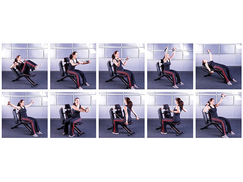 PEARL Sports Fitnessbank Übungen:40in1-Ganzkörper-Krafttrainer HT-640, 40 Übungen (Versandrückläufer) 6 PEARL Sports Fitnessbank Übungen:40in1-Ganzkörper-Krafttrainer HT-640, 40 Übungen (Versandrückläufer) – Bild 6